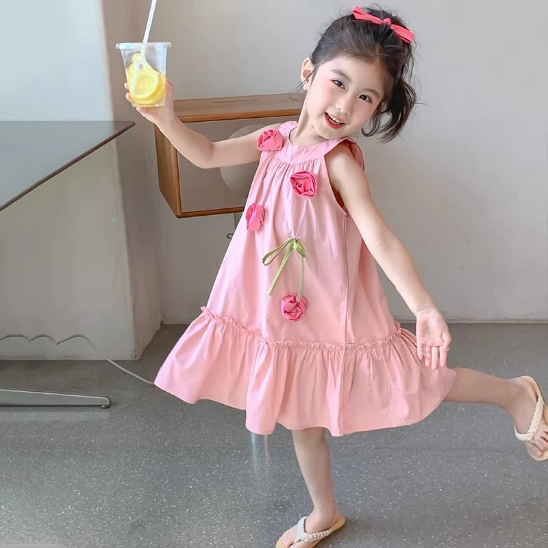 女童连衣裙2025夏季新款宝宝背心裙儿童裙子夏装洋气小女孩公主裙