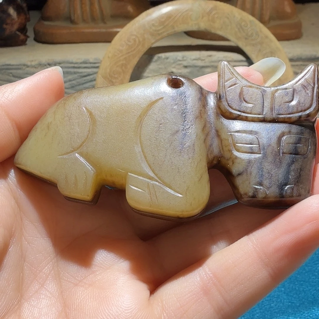 n***r和田玉未镶嵌挂件