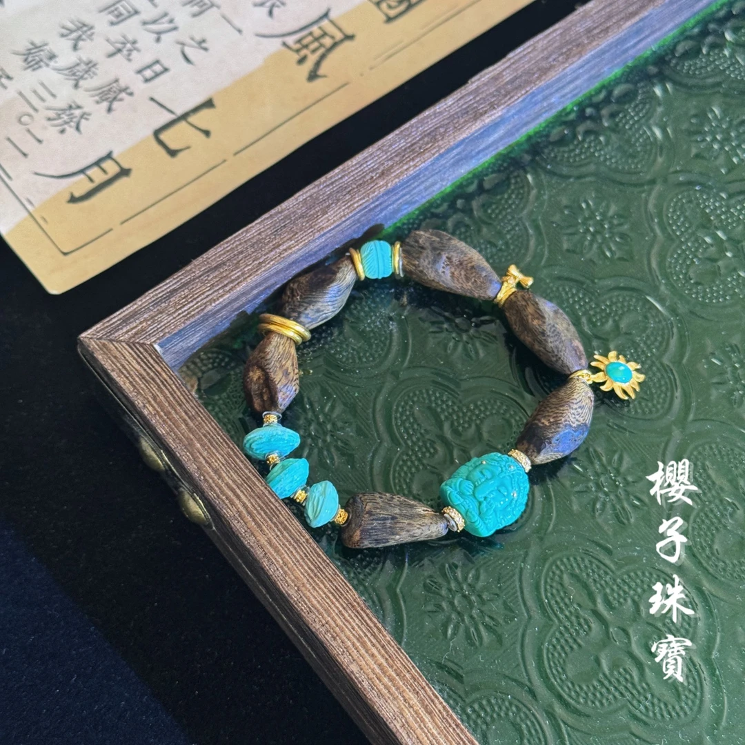 樱子 | 喜木 18K金随形奇楠沉水老料沉香时尚设计手串*YZCS1683