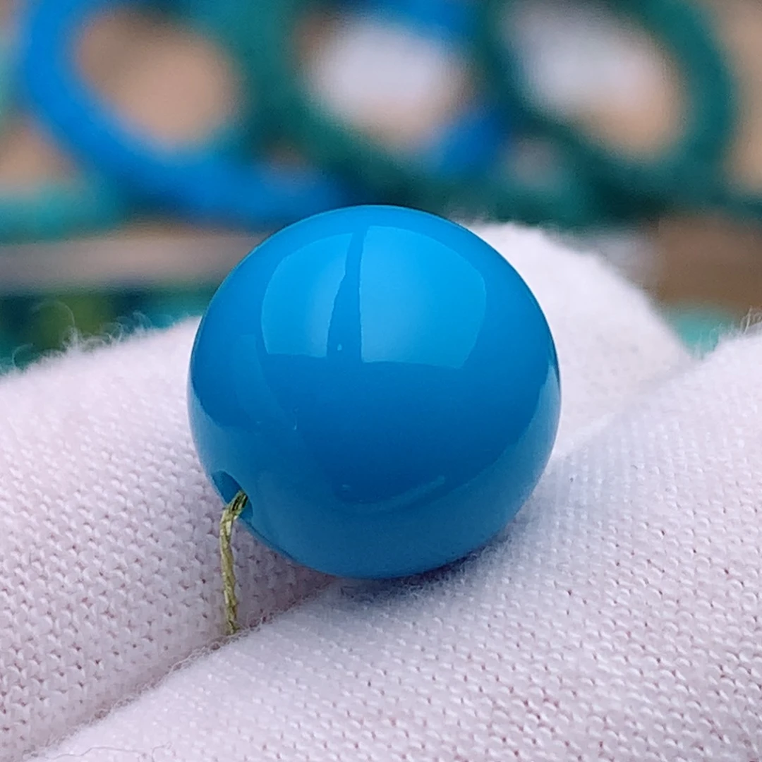 未镶嵌绿松石珠宝奇石11.7mm暴力蓝