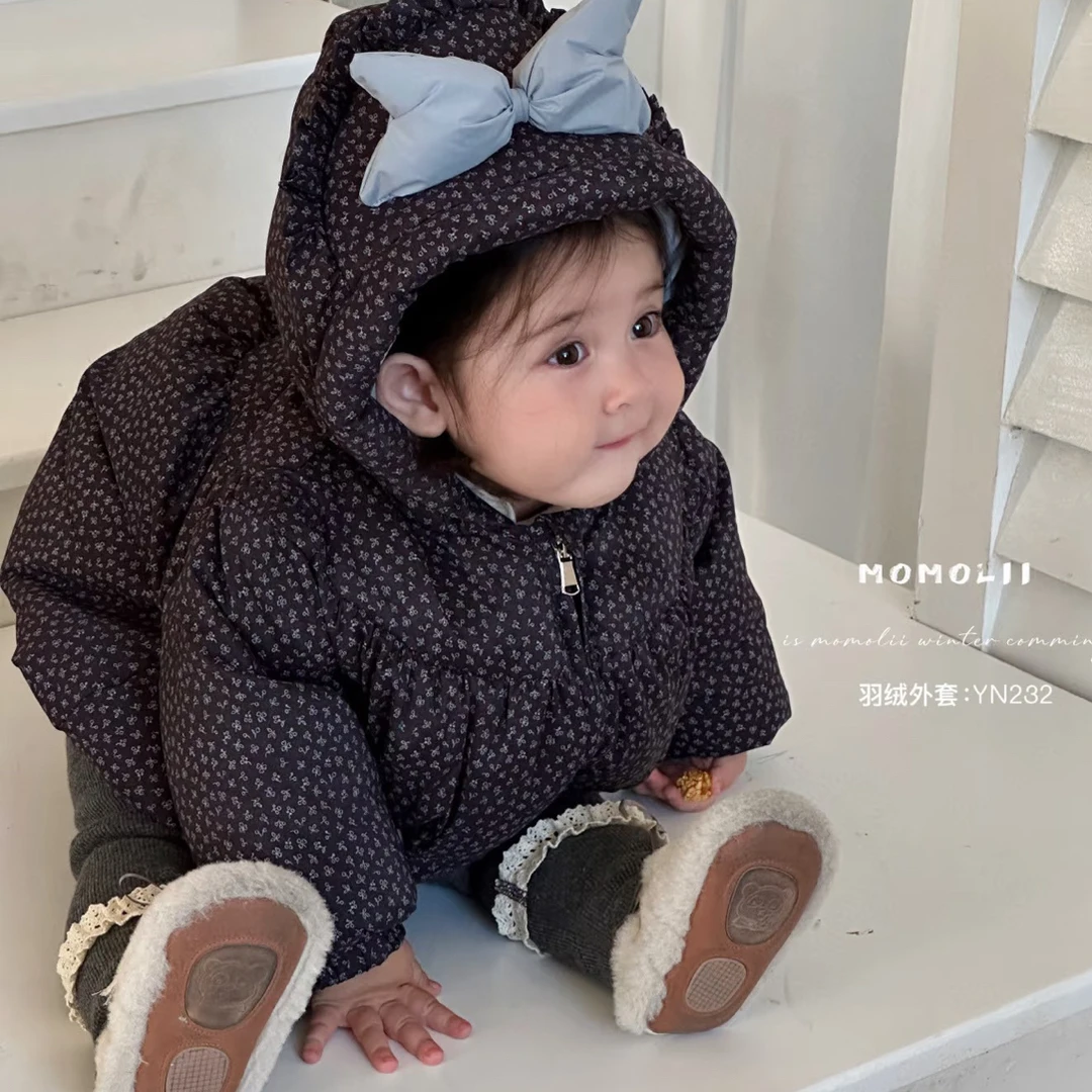 25秋冬新款  momoli藏青碎花羽绒服外套（现货