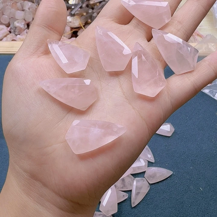 水晶珠宝半成品未镶嵌卡29马粉菱形一对（2个）