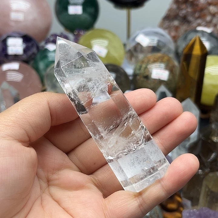 未镶嵌珠宝半成品水晶92克白水晶柱