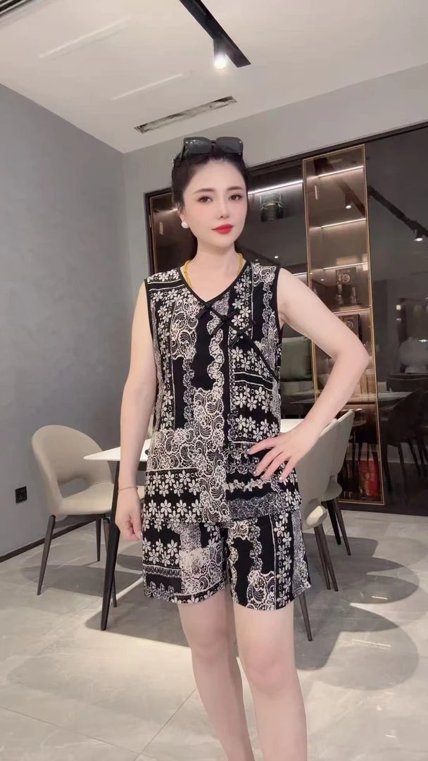 爆款新中式家居服砍袖套装