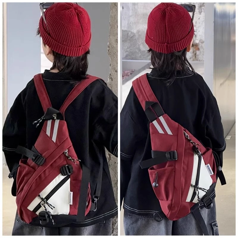 儿童双肩包轻便户外休闲单肩斜挎胸包多用百搭超轻出游包男童书包