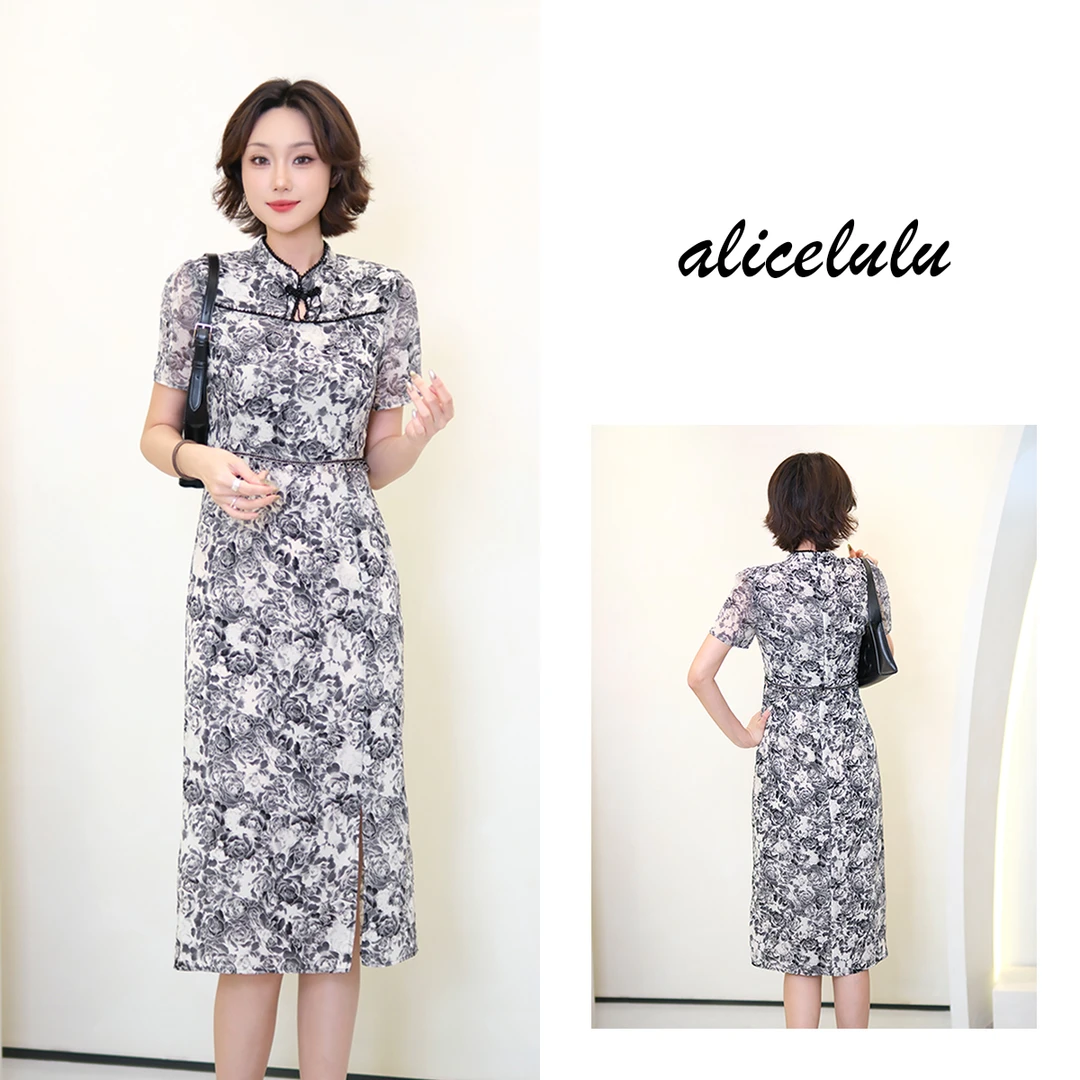 [alicelulu]新中式风格改良旗袍连衣裙轻盈舒适透气S2143031A