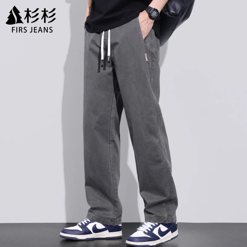 FIRS JEANS杉杉秋冬款潮流休闲裤男士宽松直筒男裤工装长裤子男款