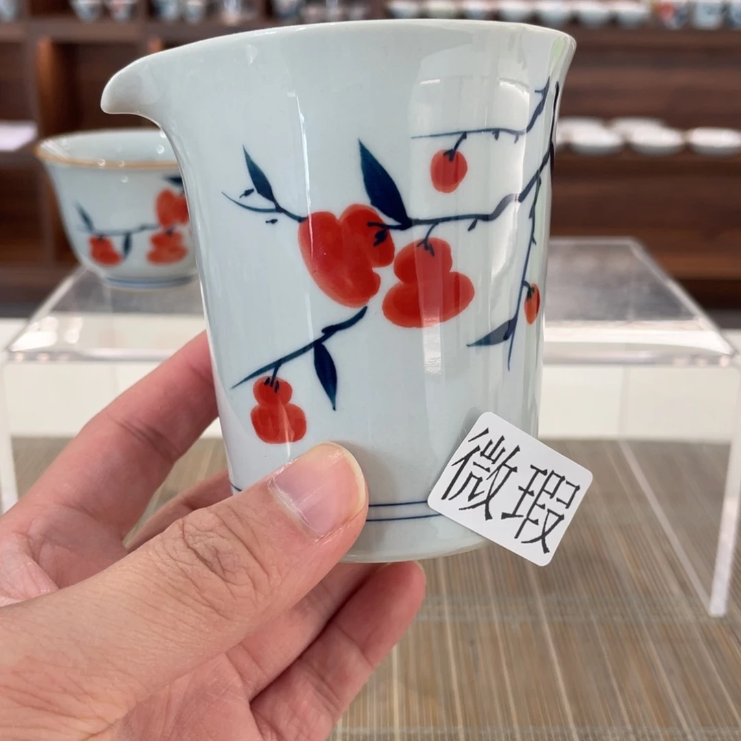 釉下手绘茶具微瑕