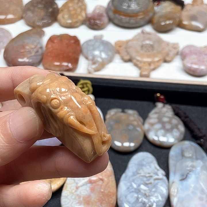硅化珊瑚（珊瑚玉）未镶嵌颈饰