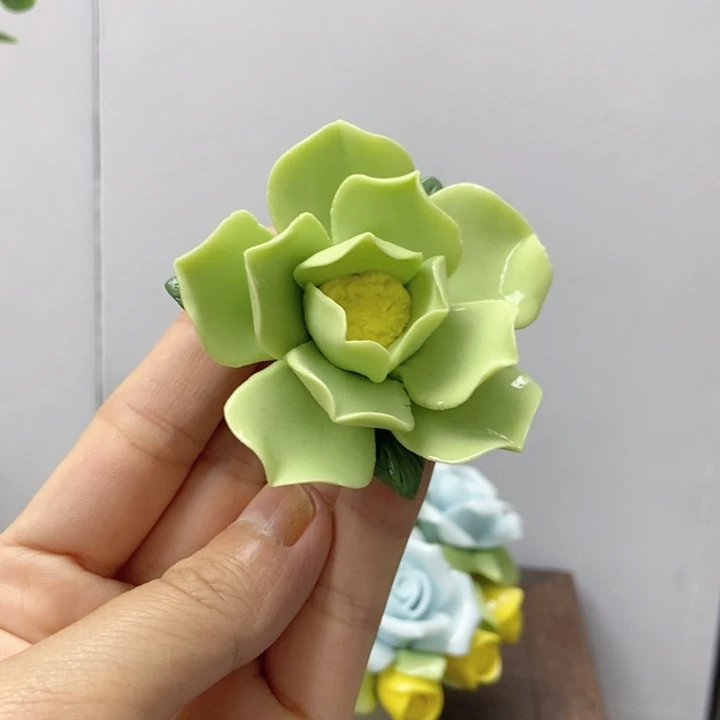 摆件手工制作陶瓷花