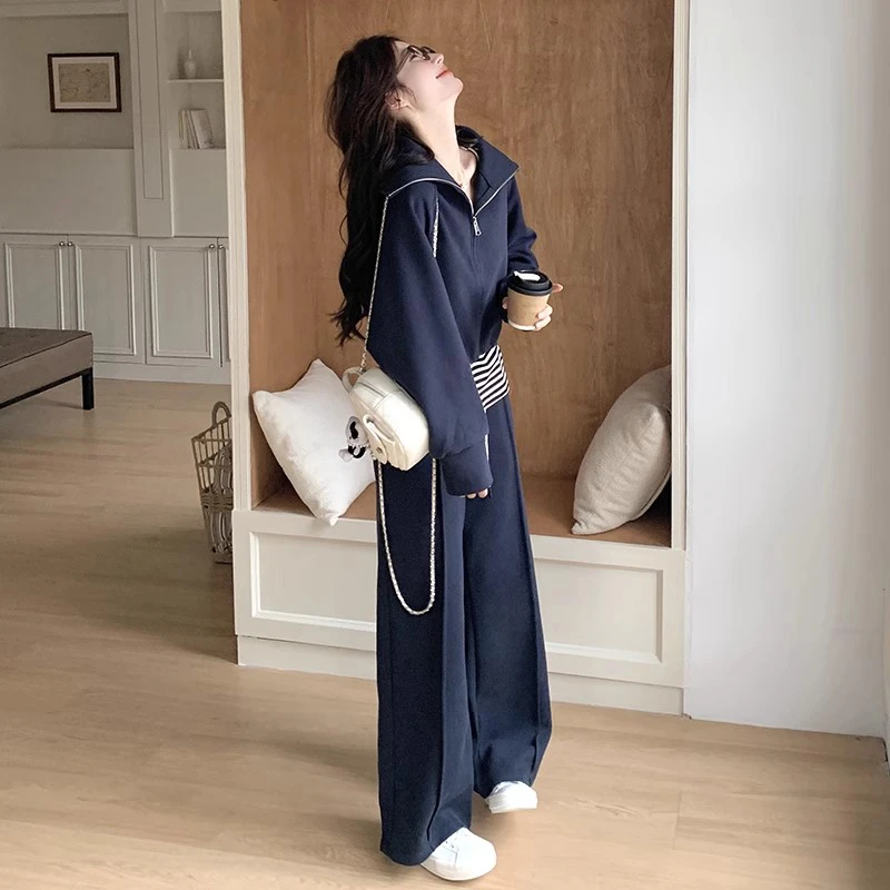 UQS早秋慵懒风套装2025新款时尚减龄卫衣两件套气质显高显瘦女装