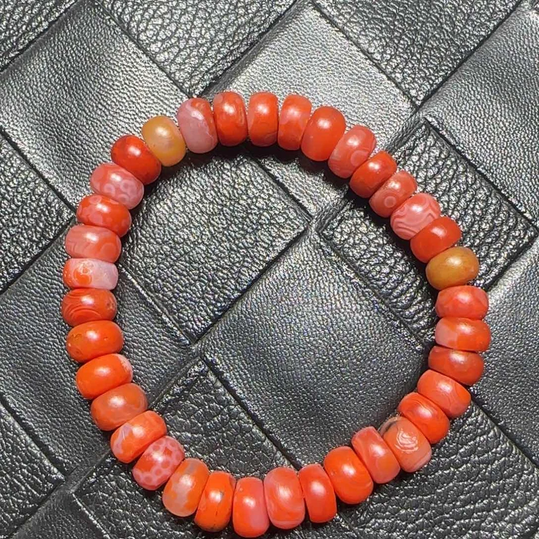 南红玛瑙未镶嵌茶花岭算盘珠单圈