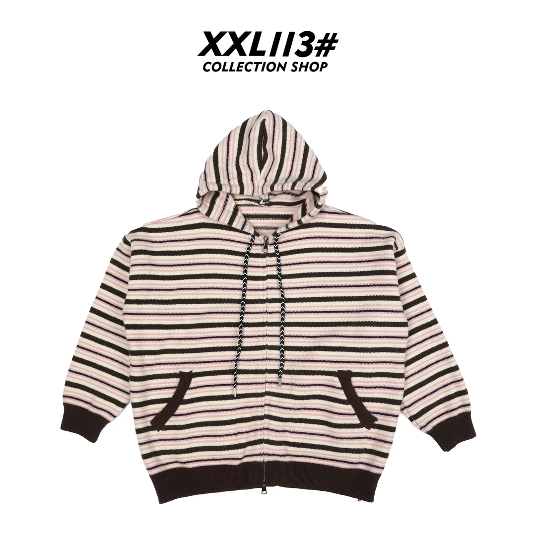 113* CENTRALIZED SHOP条纹连帽女冬季长袖针织X5F04J7190