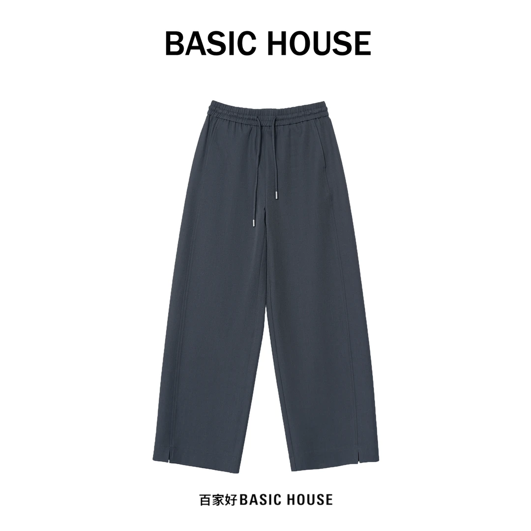 Basic House/百家好2025春夏新垂坠显瘦百搭休闲西装裤2532YY