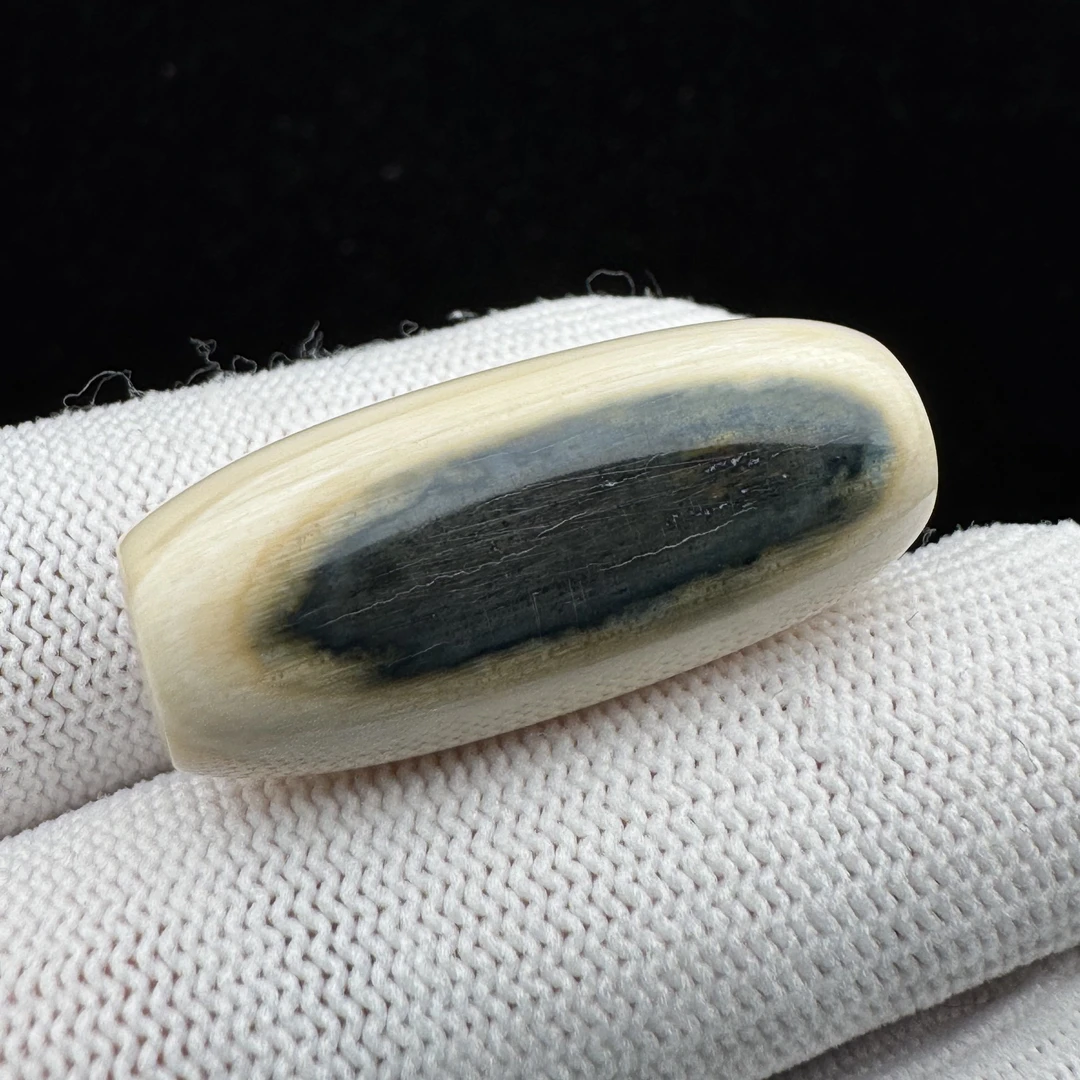 J7007天然猛犸牙精品蓝眼珠 14*33mm支持鉴定 假一罚四