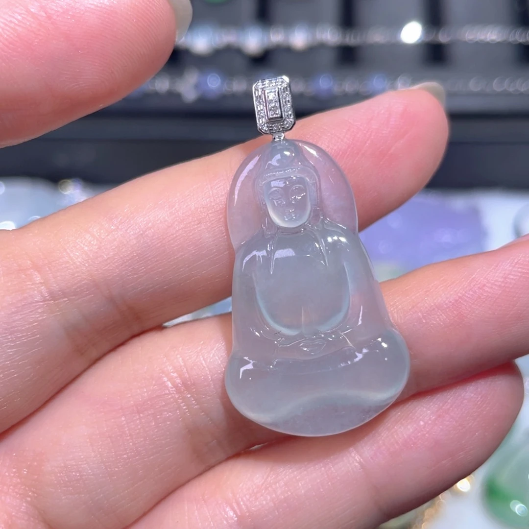 颈饰18K金镶嵌翡翠翡翠