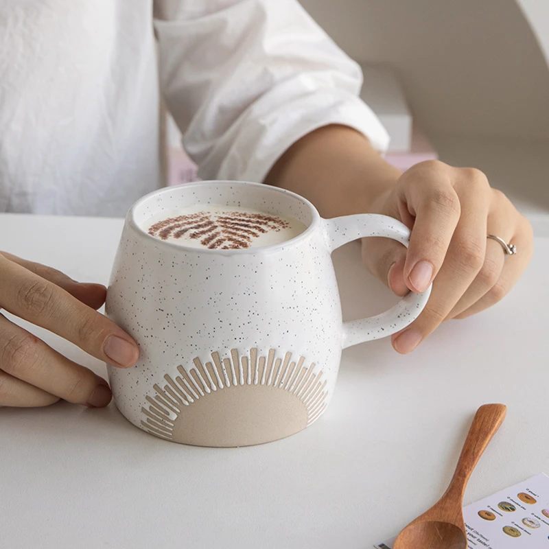 〖设计感！芝麻釉大肚杯〗陶瓷马克杯水杯ins咖啡杯哑光杯子