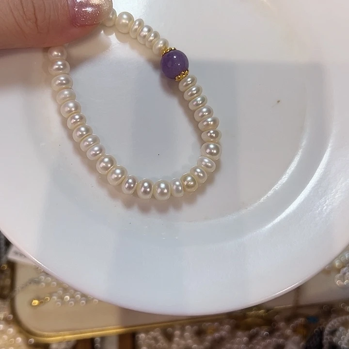 以***七银S925镶嵌淡水珍珠天然淡水珍珠设计款