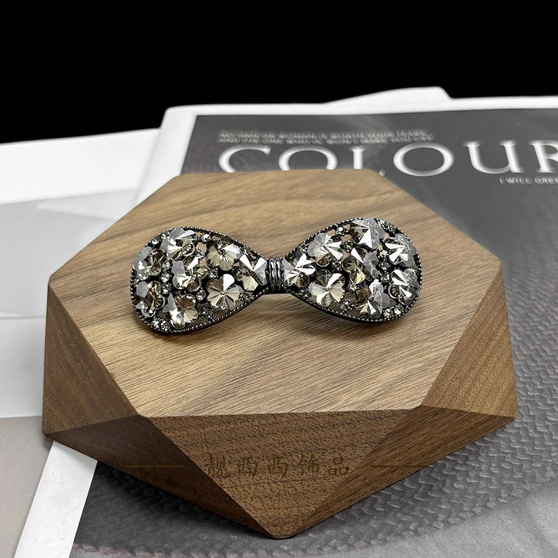 【LXX靓西西】077 复古轻奢风6.4厘米满钻弹簧夹