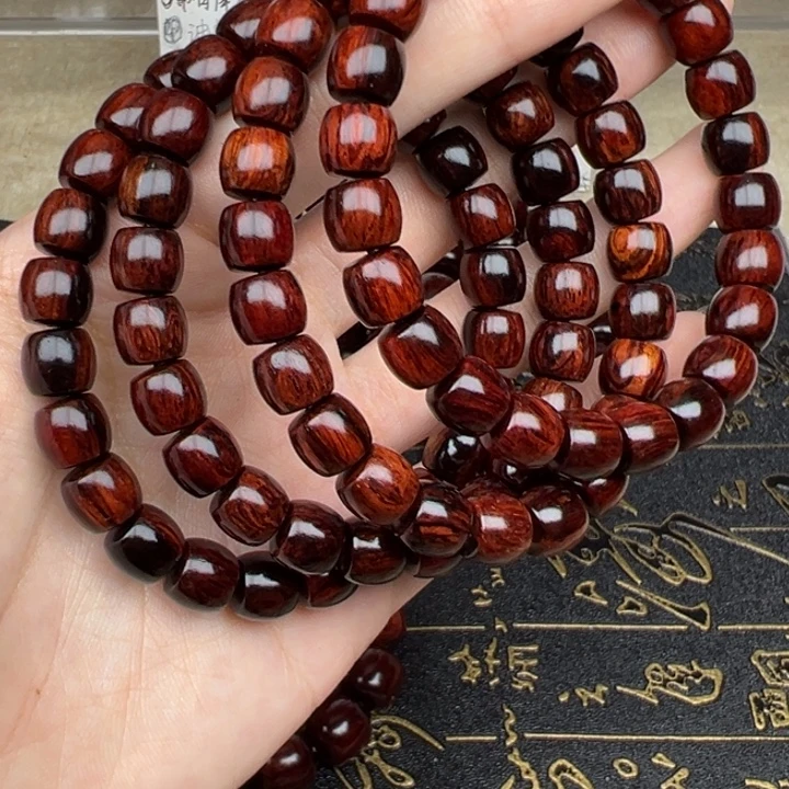 花梨木类手串/手链红降08直切满油单圈（瑕疵）