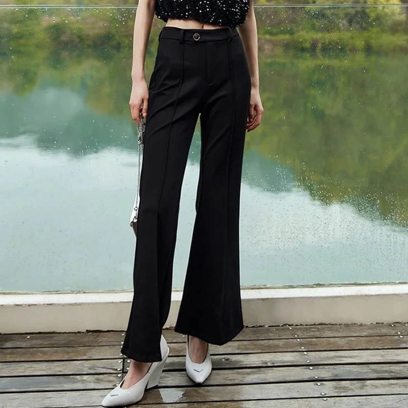 32272【依系列】黑色直筒休闲裤2I353022D