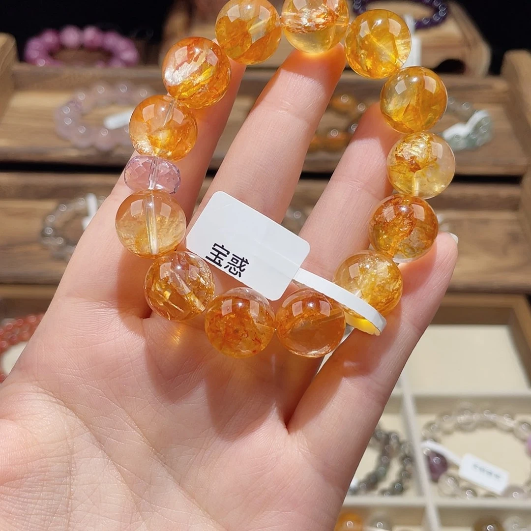 水晶手链未镶嵌黄胶花