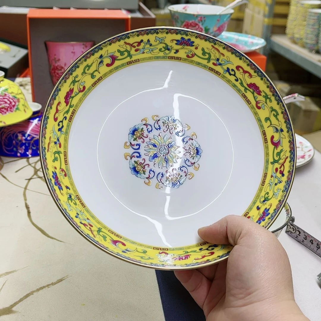 【闪购商品】骨瓷8英寸8深黄。。。。。。