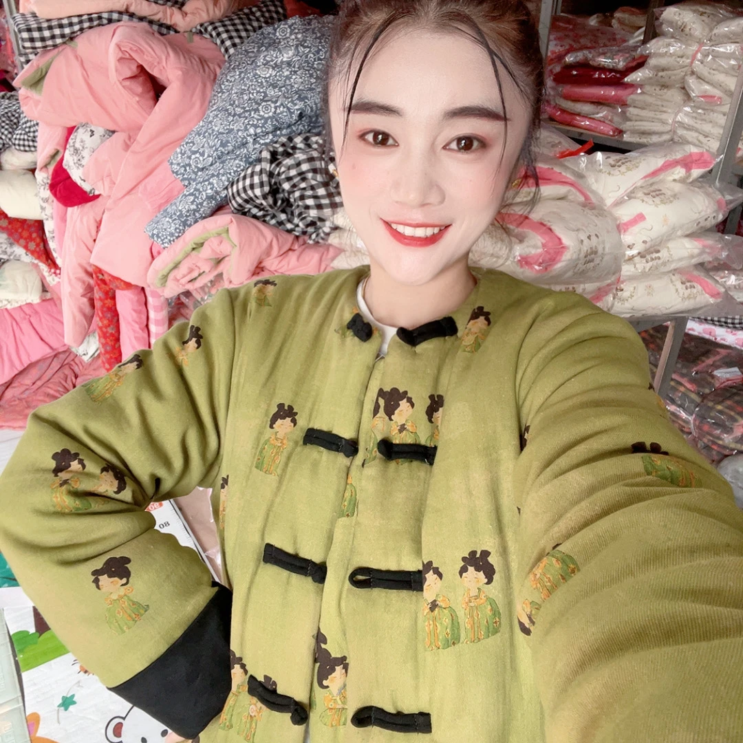 【小唐人圆领】2025新款新疆长绒棉花棉袄圆领新中式国风盘扣棉花袄