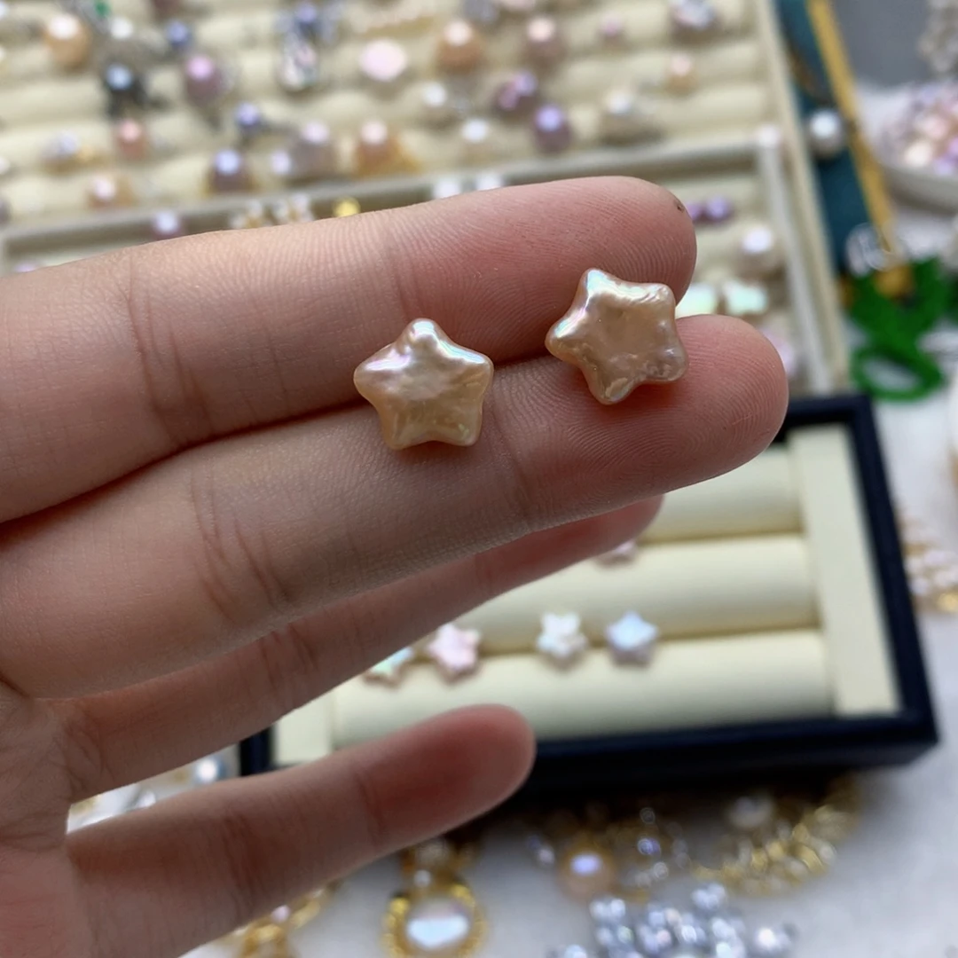 耳饰银S925镶嵌淡水珍珠