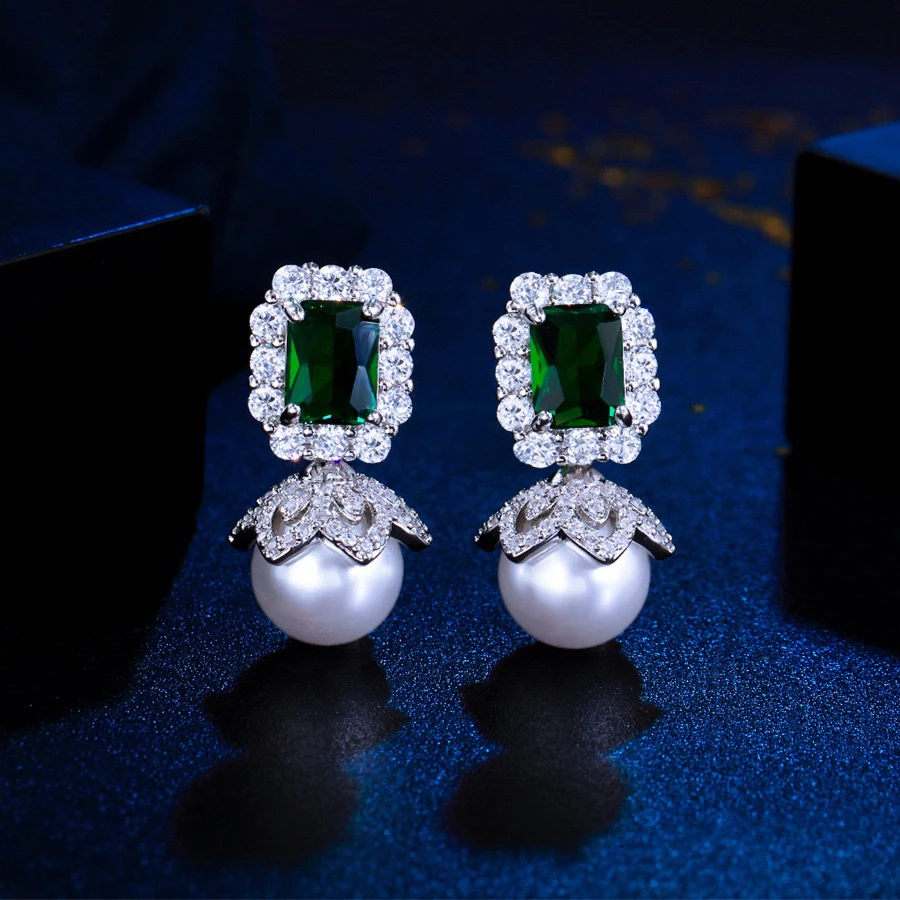 铜合金仿珍珠耳饰 115银针时尚轻奢高级感复古气质耳钉小众设计