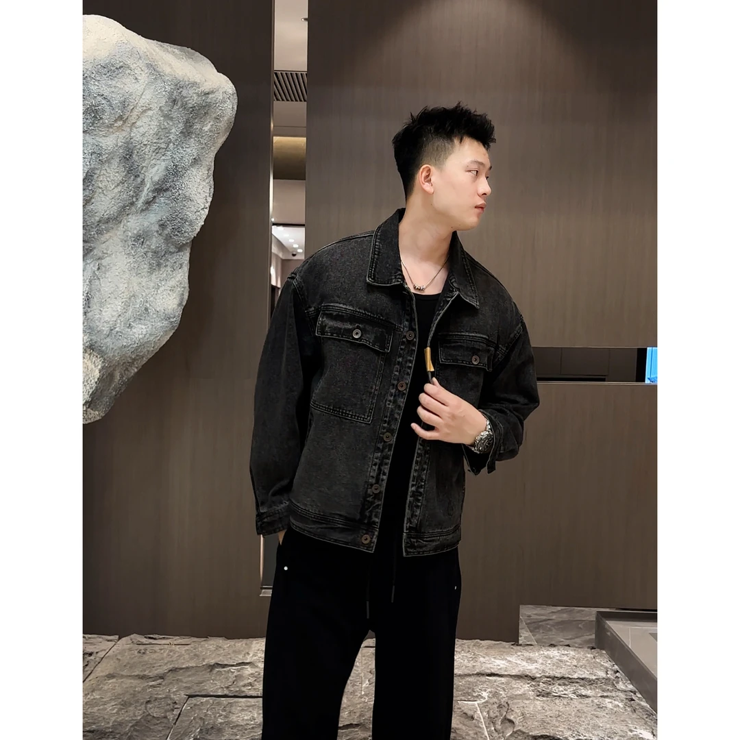 【秋款一件不留库存系列】·美潮高级感翻领工装牛仔夹克816