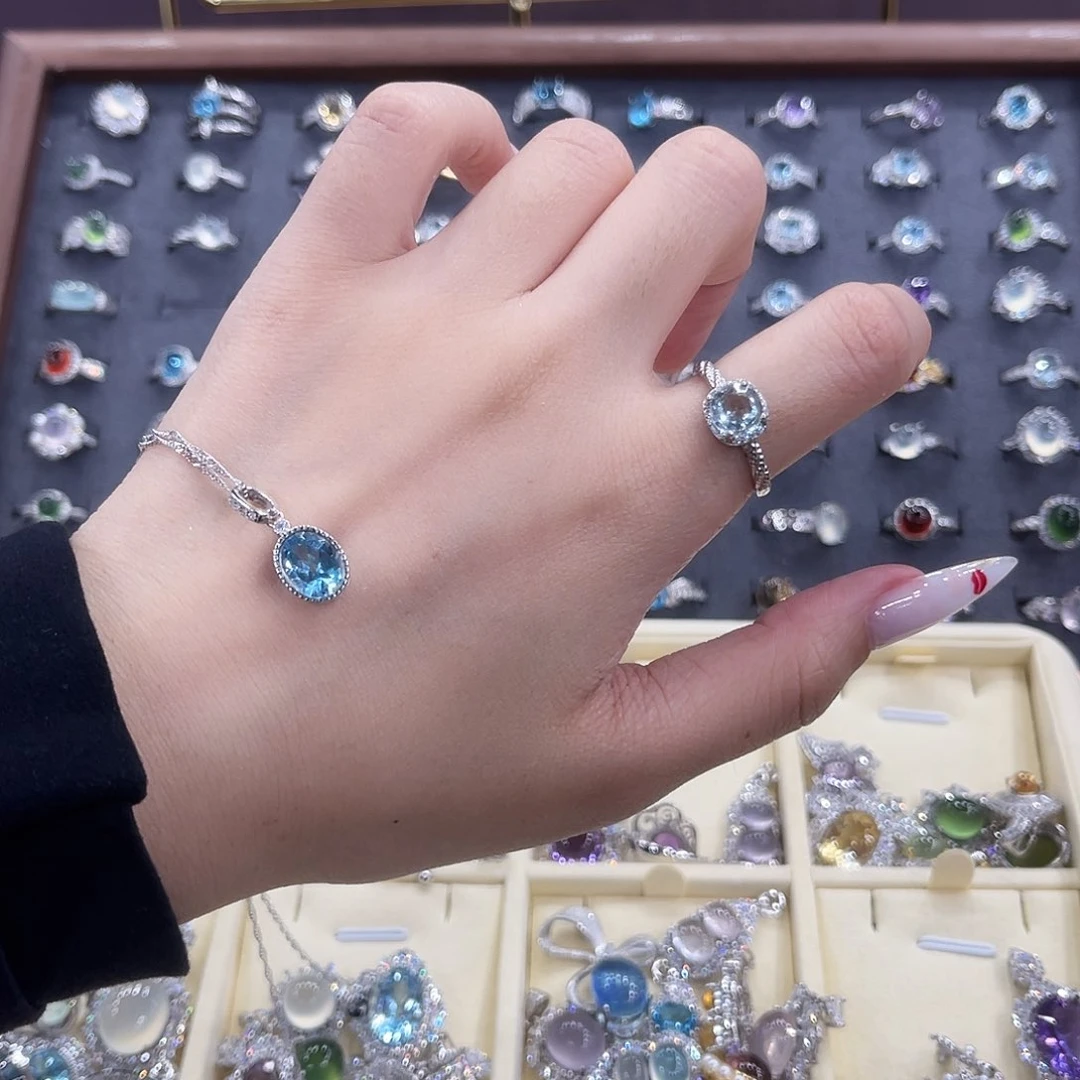 岫玉银S925镶嵌手链5***.