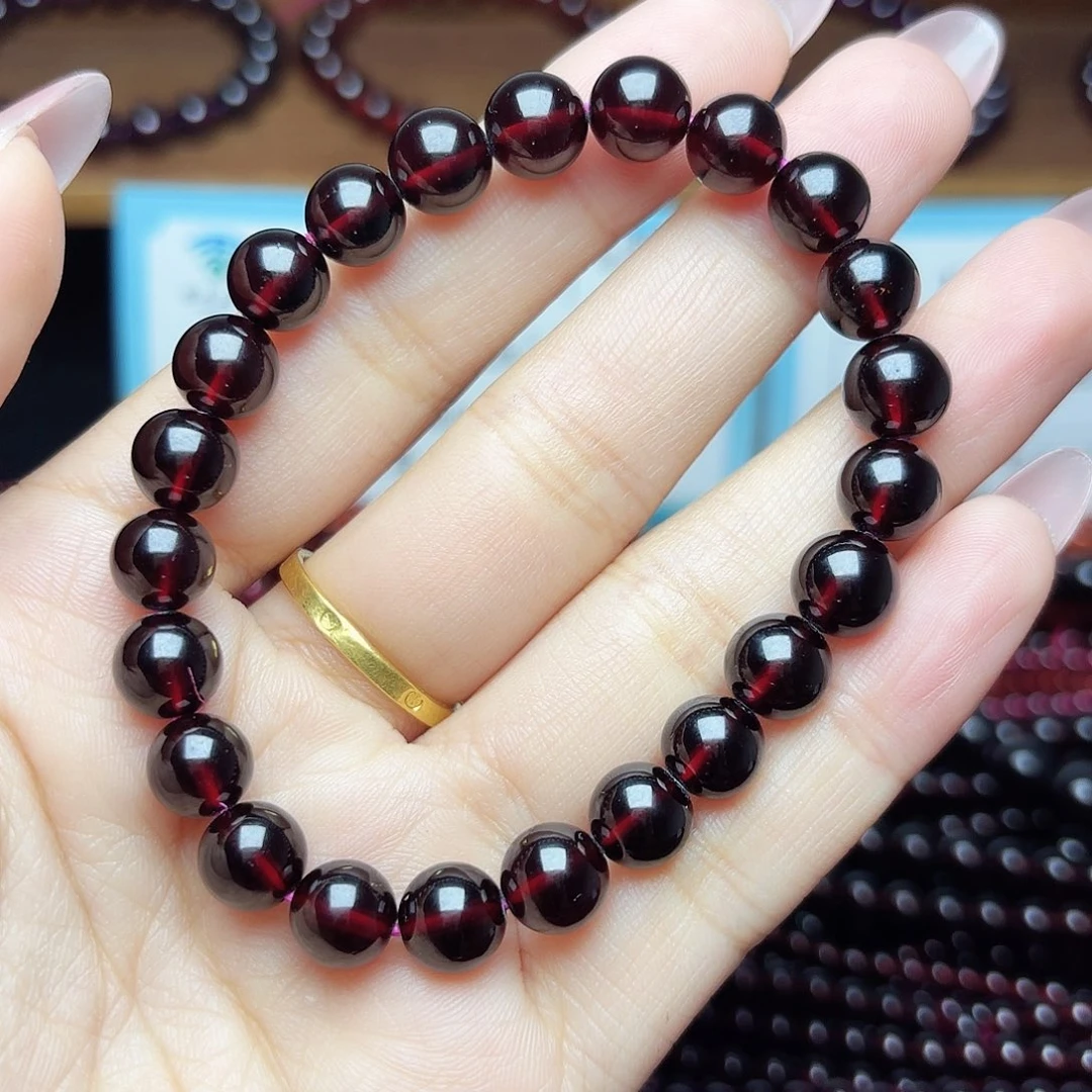 未镶嵌手链石榴石卡8酒红单圈毕业级