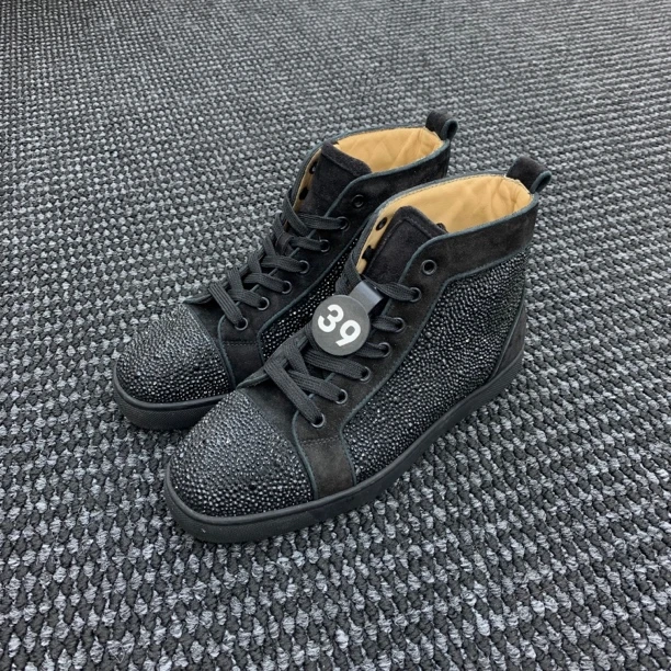 99新 Christian Louboutin/克里斯提·鲁布托 39码 黑色麂皮红底