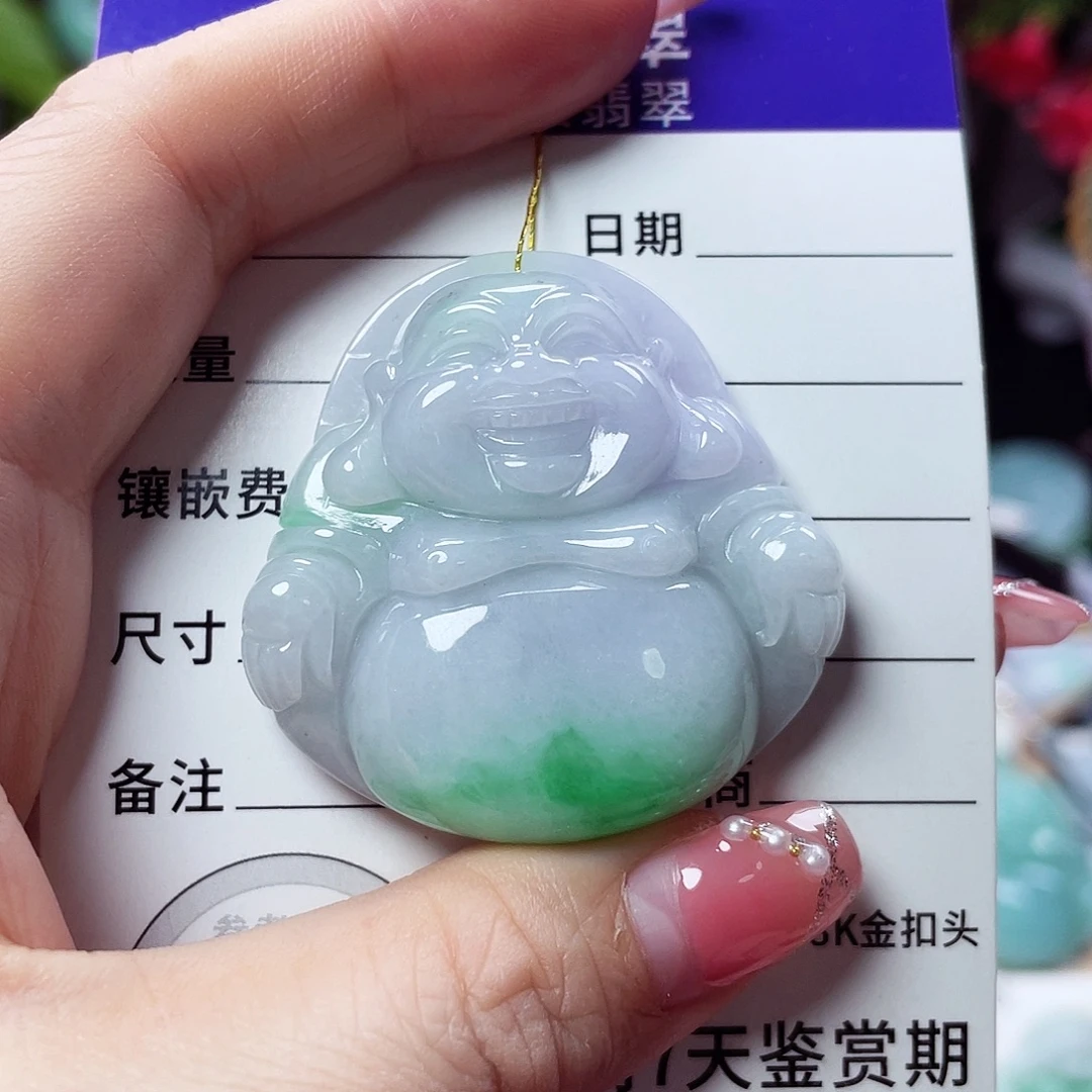 翡翠未镶嵌颈饰佛公36