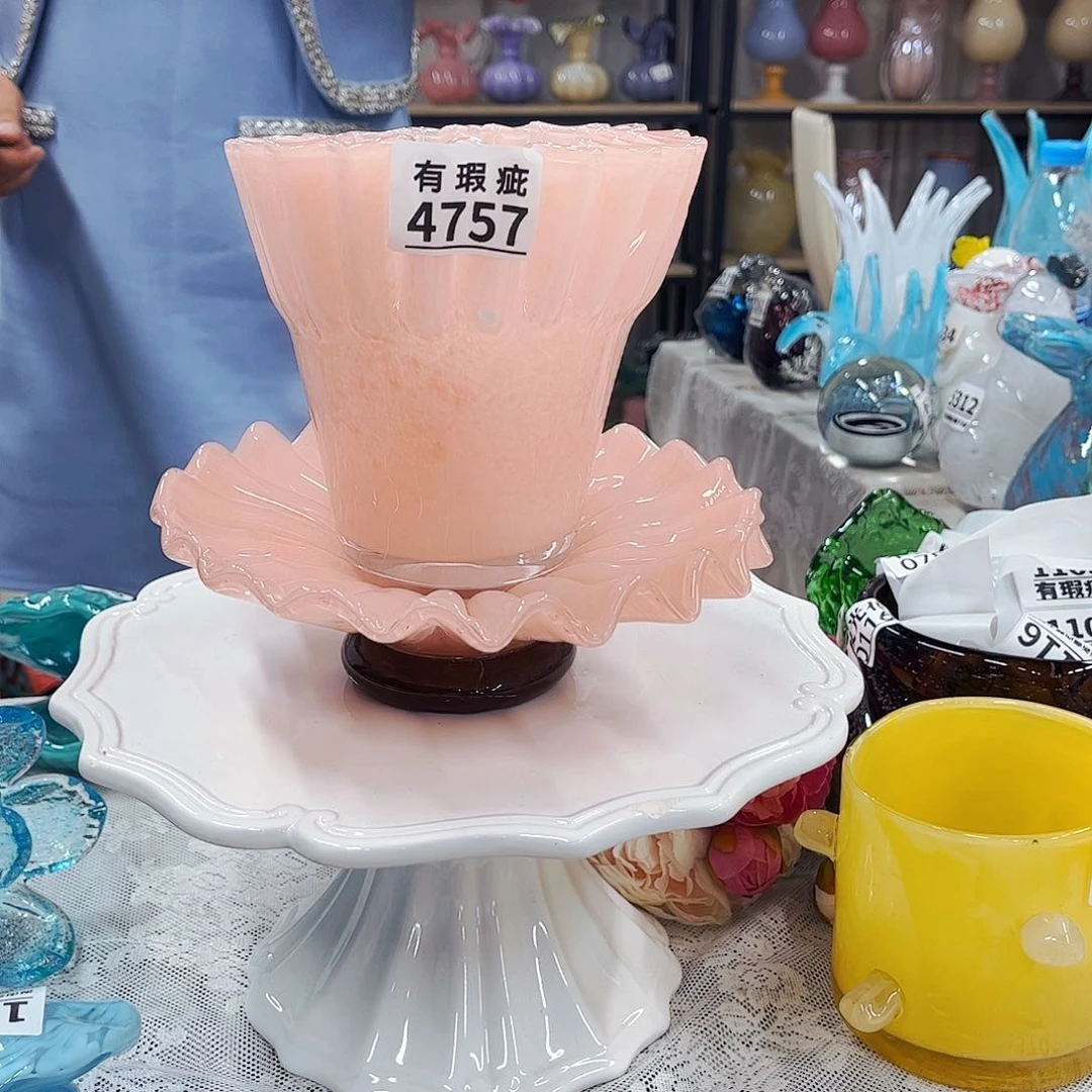 4757一套家悦美居琉璃花瓶瑕疵