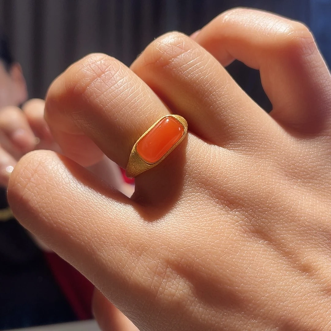 南红玛瑙未镶嵌戒指原创