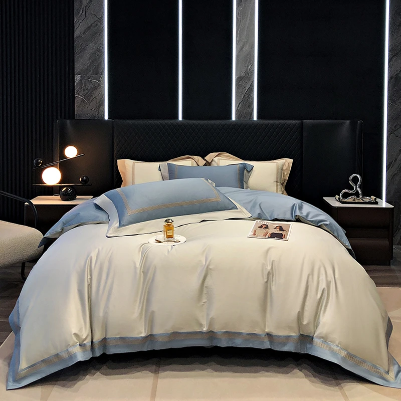 眠梦【妮可】高档高密度四件套纯棉床单全棉被套轻奢高级感简约风