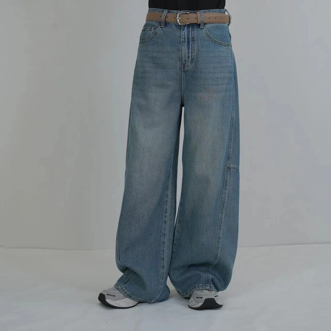 【0828】弯刀牛仔裤~简约百搭超好看浅蓝立体弯刀裤休闲时尚牛仔裤