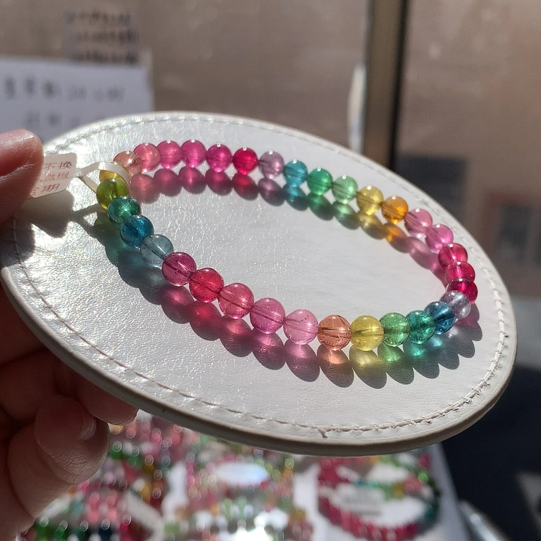 定制碧玺未镶嵌素圈荧光色标