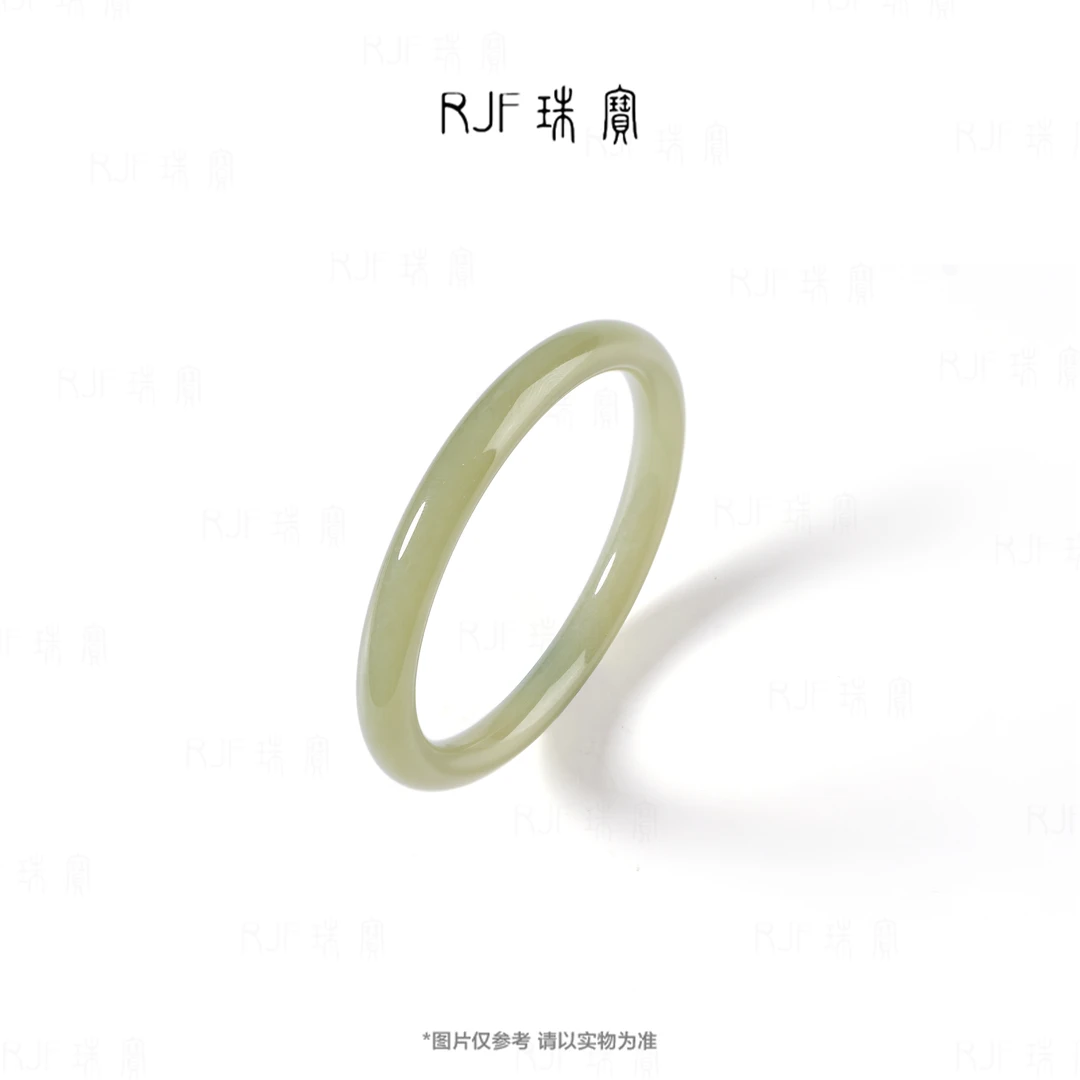 RJF【丝语】和田玉湖水绿手镯+美人条+细条镯（天然多样性发）