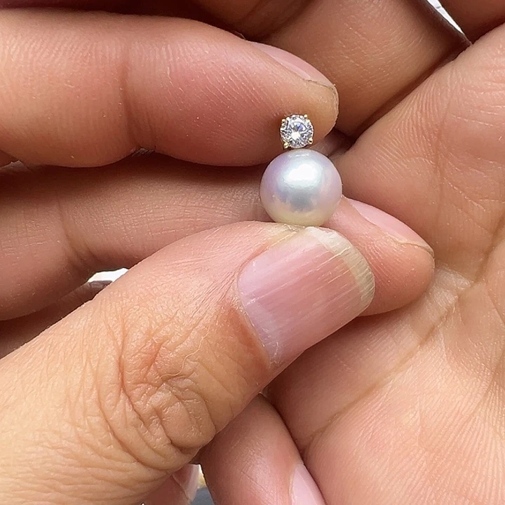 吊坠(不含链)银S925镶嵌海水珍珠海水真多麻王妃吊坠9-10mm