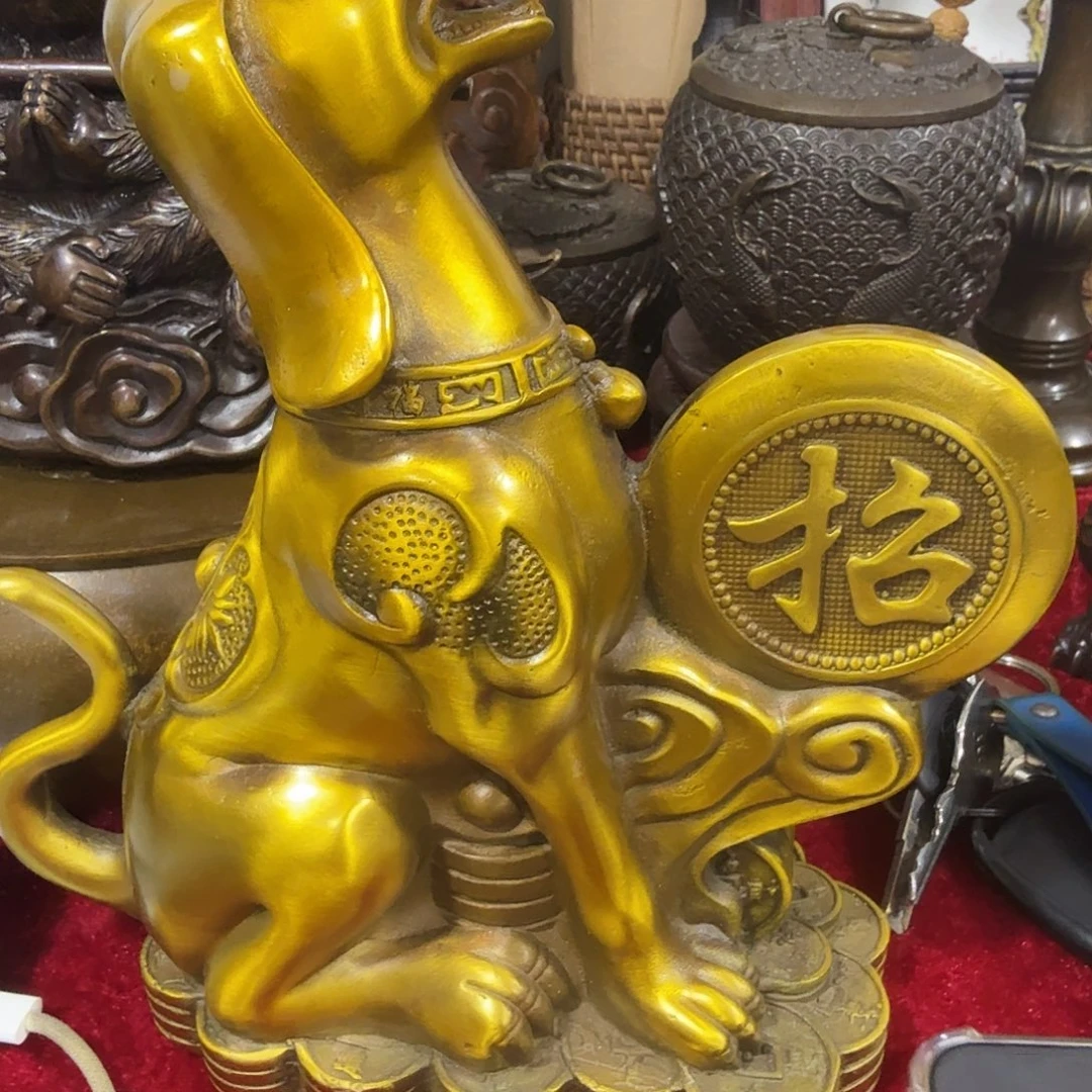 东***日陶瓷铜狗摆件热卖热卖