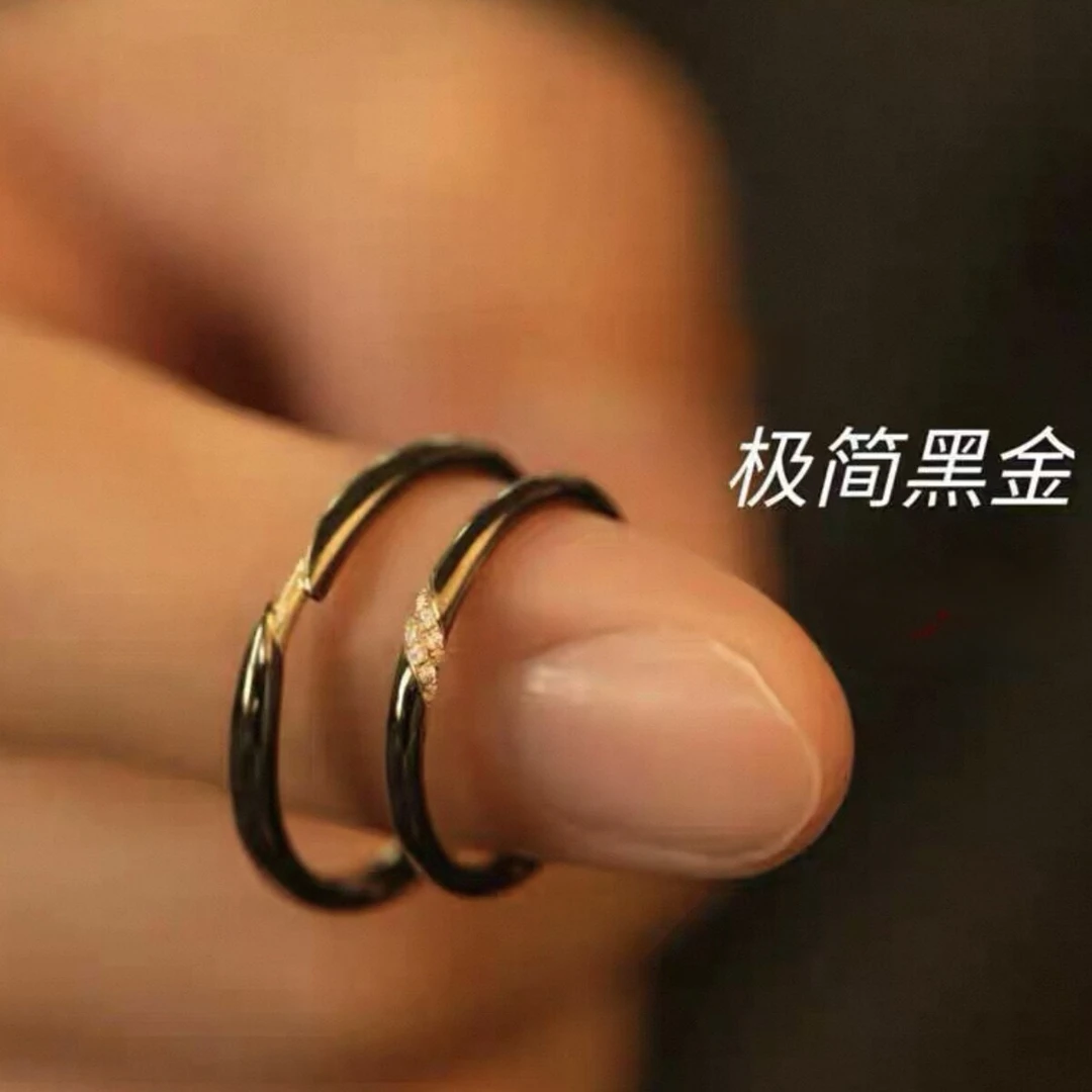 星眸情侣对戒男女款简约开口戒指时尚百搭轻奢情人节指环复古首饰