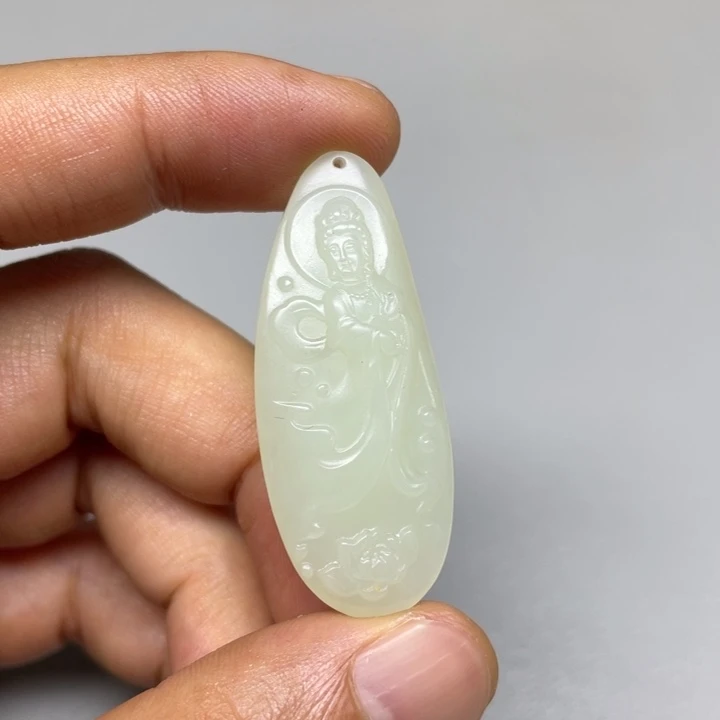 和田玉未镶嵌吊坠(不含链)恒*伴