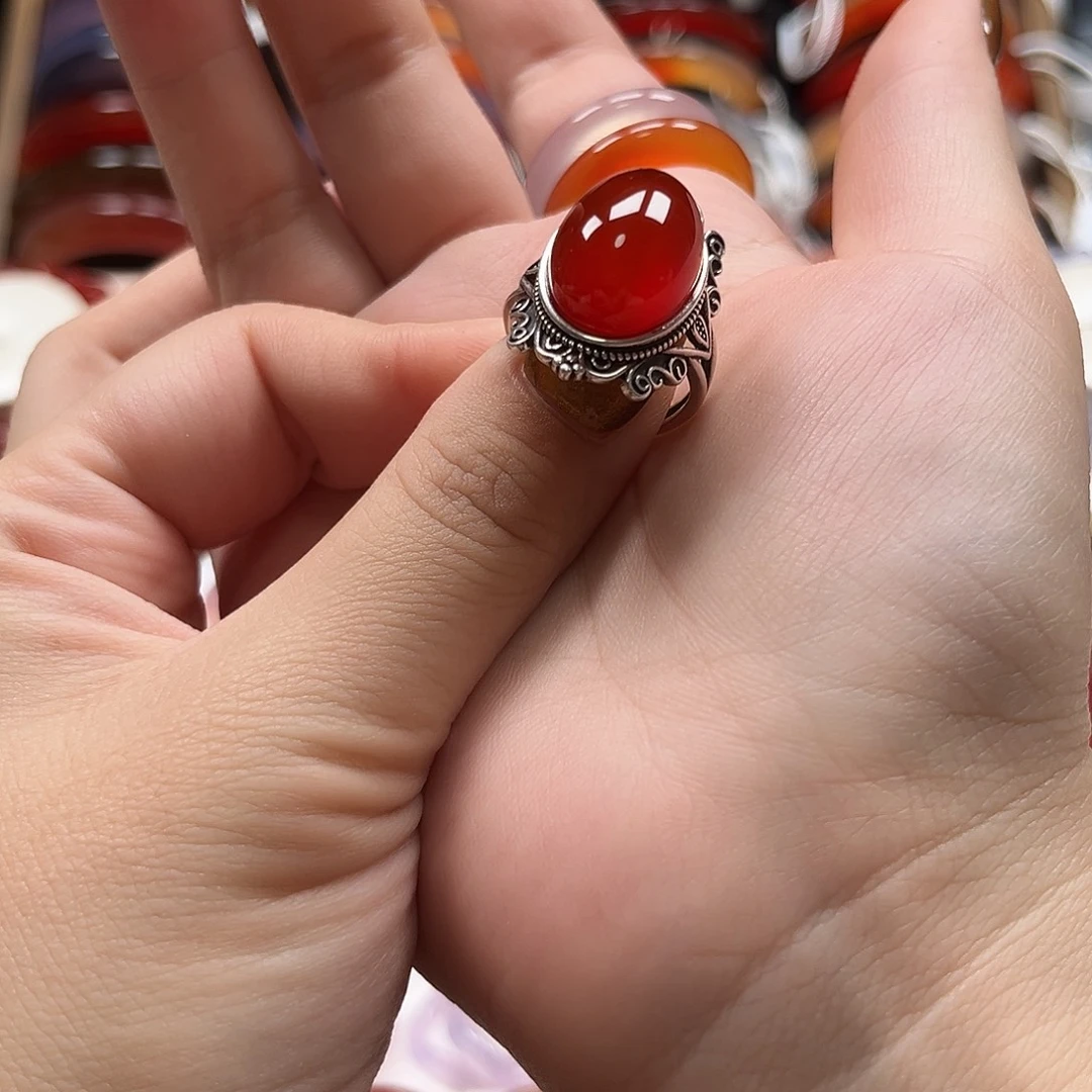 ****满玛瑙/玉髓未镶嵌戒指