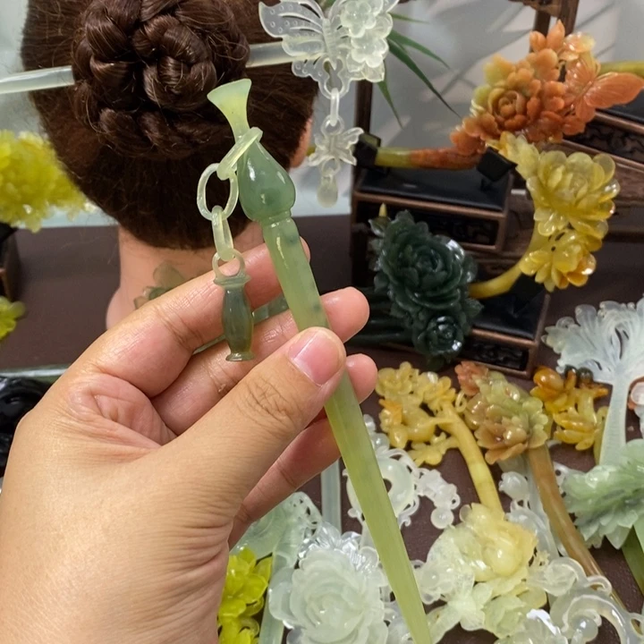 蛇纹石玉发饰未镶嵌