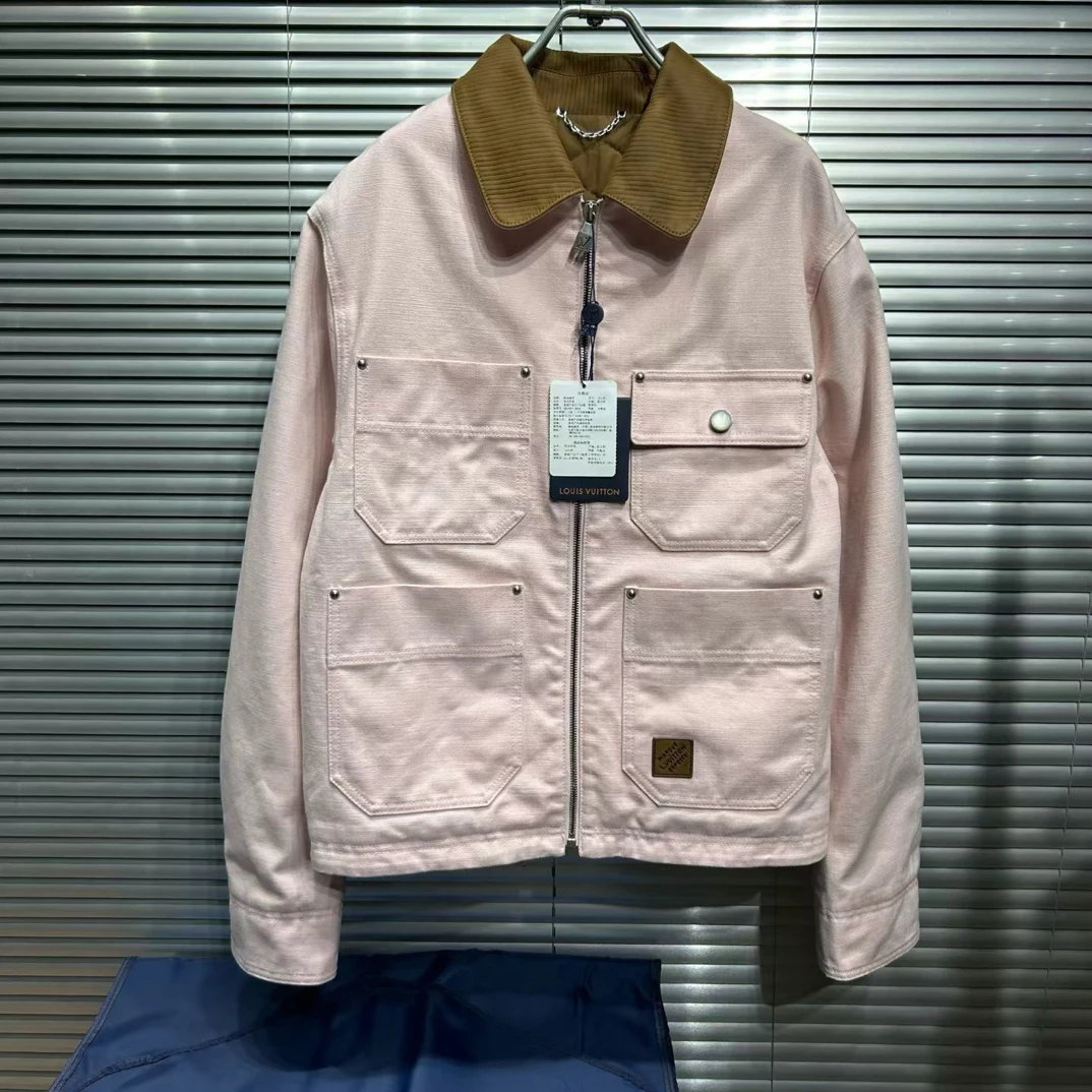 未使用 LouisVuitton/路易威登 nigo3.0灯芯绒拼接粉色夹克/50码
