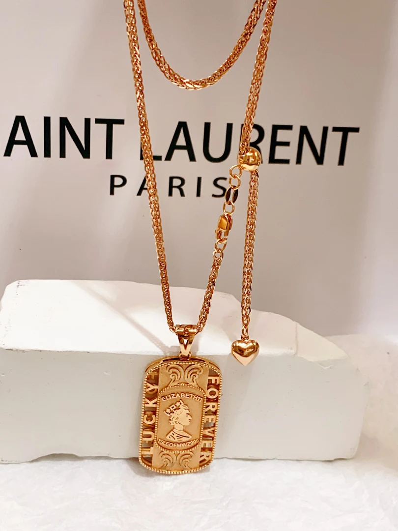 18K 方形女王牌套链/60cm