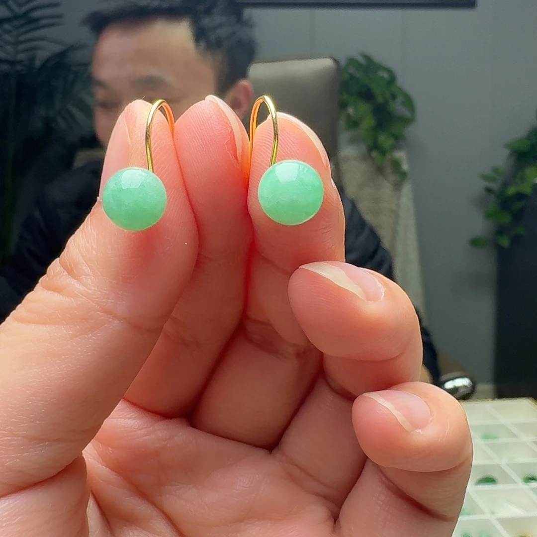 翡翠银S925镶嵌耳饰多样性发货其一